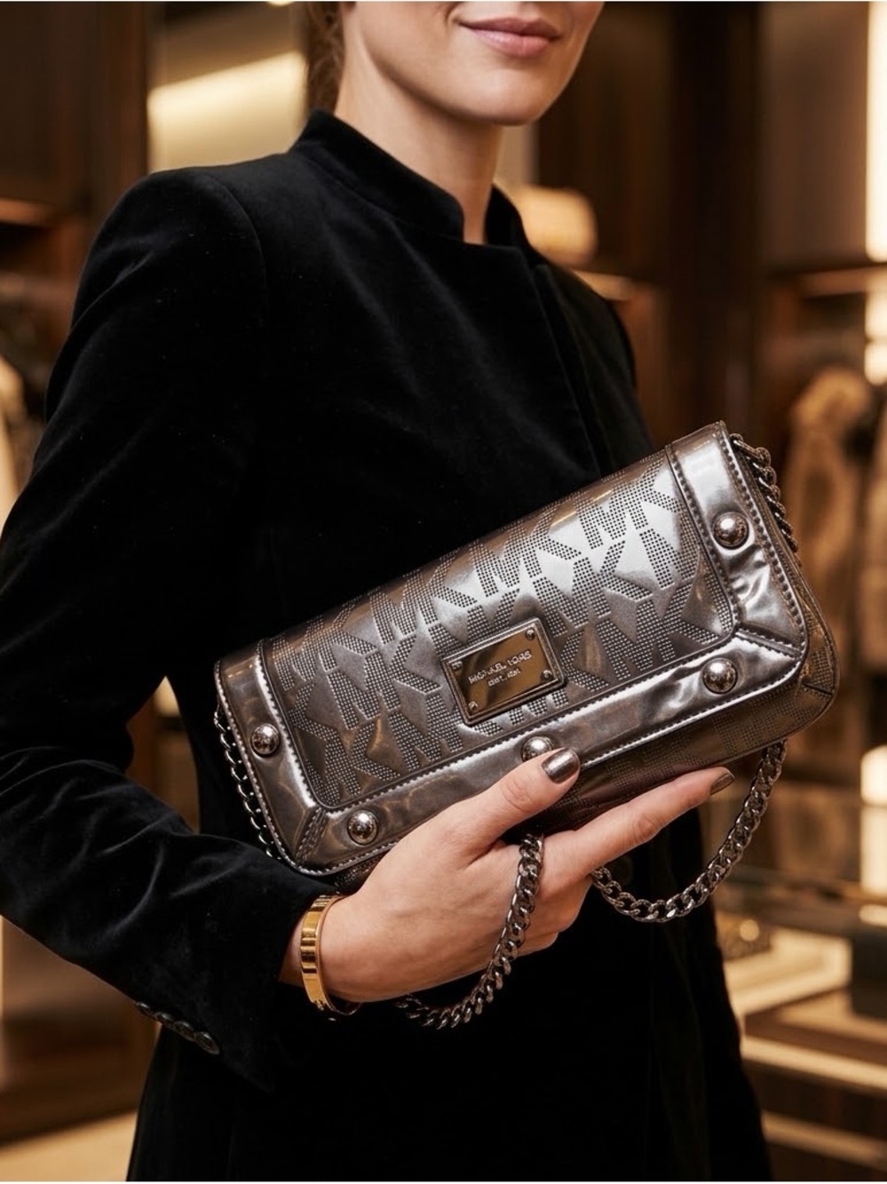 Michael Kors Delancy Clutch / Shoulder Woman’s Bag